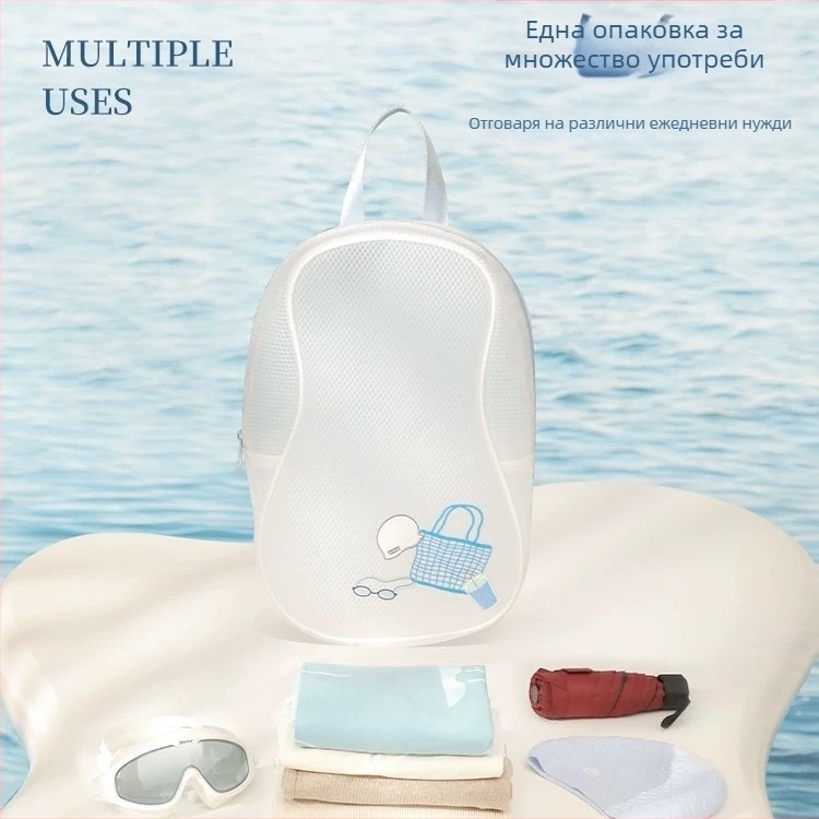 Чанта със сухо и мокро разделяне, водоустойчива, PU материал, унисекс, разширяем капацитет, със райета, за спорт на открито