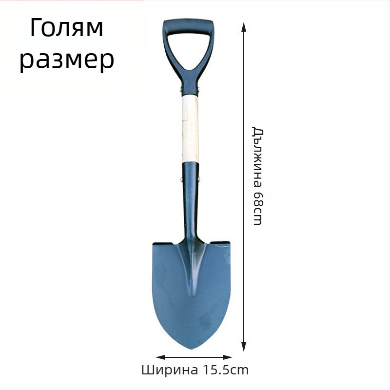 Градинарна лопата с дървена дръжка, манганова стомана, многофункционален инструмент за засаждане на цветя и зеленчуци, разрохване на почвата