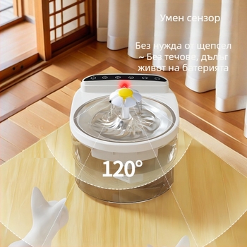 HTJ001 Безжичен воден диспенсър за котки и кучета — поток вода, отделяем, подходящ за котки и кучета