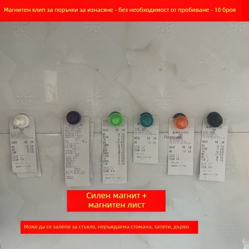 Държач за поръчки във вид на портфейл с магнитно задържане за кухненски разписки (Бранд: Unique; Материал: Пластмаса; Тип: Портфейл)