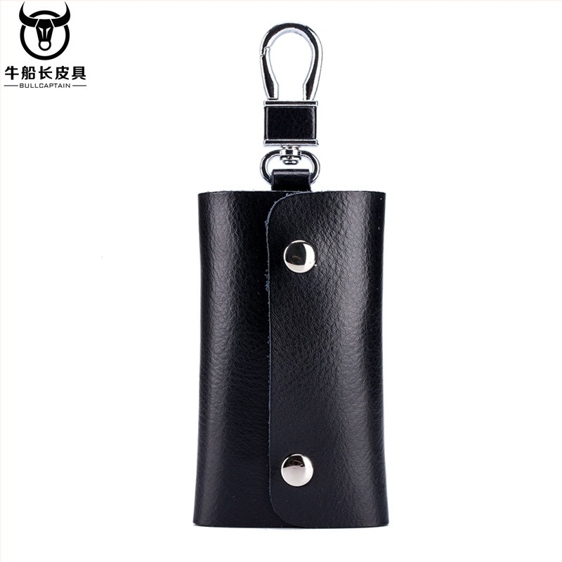 Кейс за ключове от естествена кожа – унисекс, едноцветен дизайн, стил делово пътуване