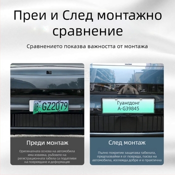 Хромирана рамка за регистрационен номер за Lynk & Co 900 - цялостна защита, външна модификация, не блокира камерата