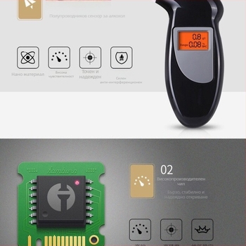 Алкохолен тестер за дъх за домашна употреба – портативен, висока прецизност, персонализиране на марката, ABS пластмаса