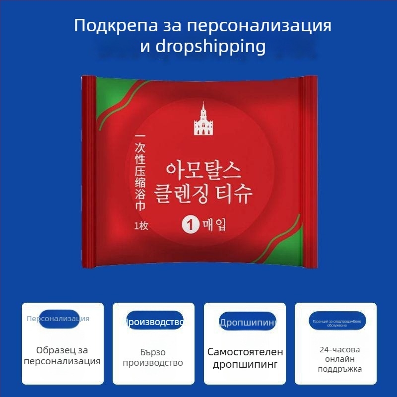 Компресирана еднократна кърпа за баня, индивидуално опакована, удебелена кърпа за лице за пътуване — Бранд: Nacai; №: DNYJ01; Материал: Plant Fiber; Основна съставка: Cotton; Производствен процес: Plain Weave