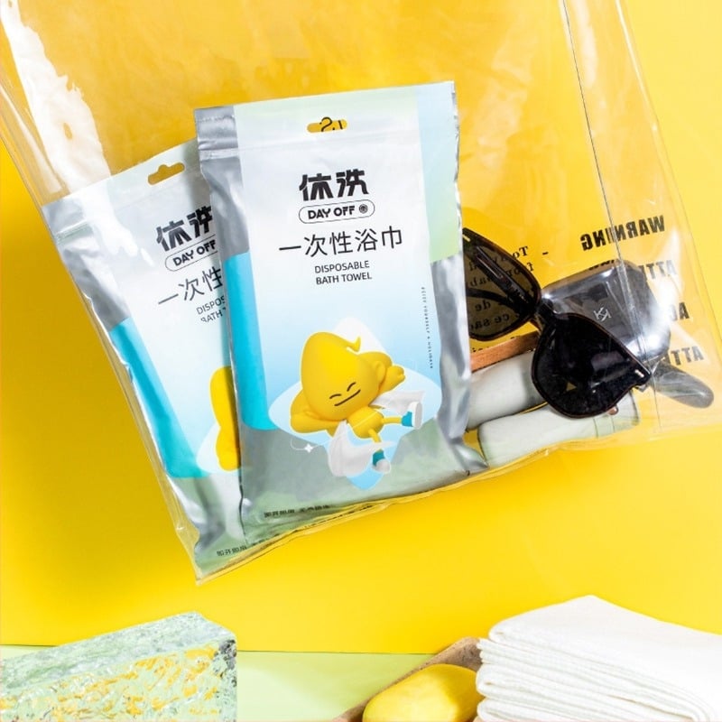 Еднократен комплект хавлии за баня, памук-бленд, персонализируеми за пътуване и хотели