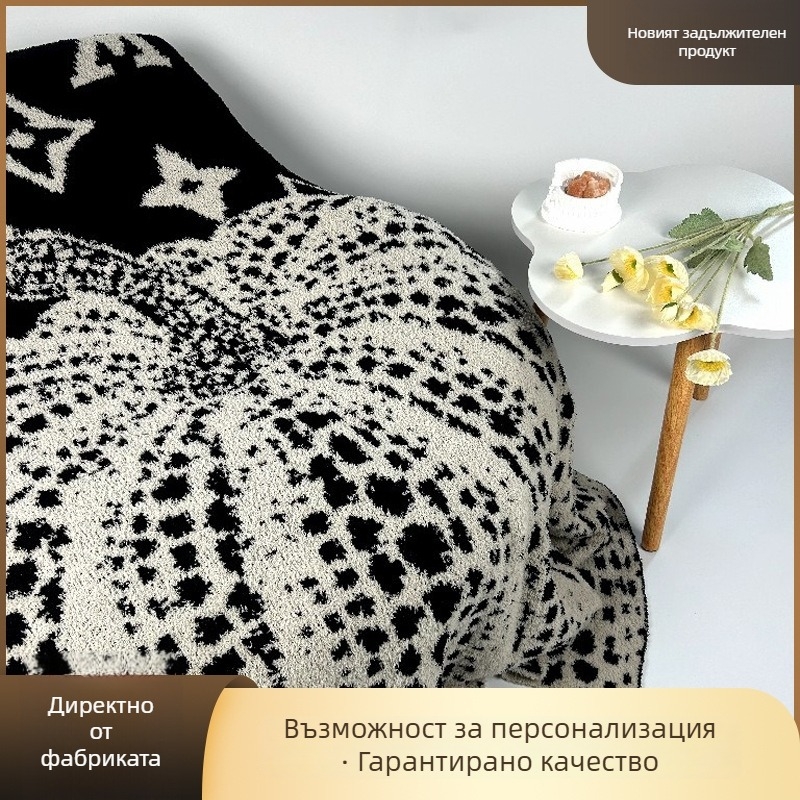 Хавлиено одеяло с геометричен модел, полиестер, 800–999 g, подходящо за всички сезони, карикатурен стил