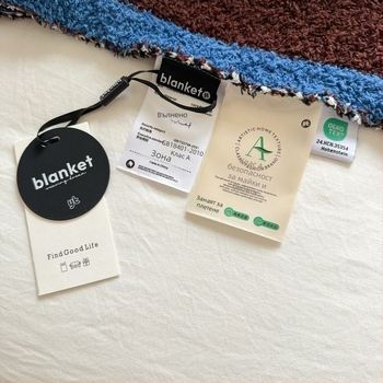 Плед – плетен дизайн, мультяшен принт, полиестер, 1000–1499 г