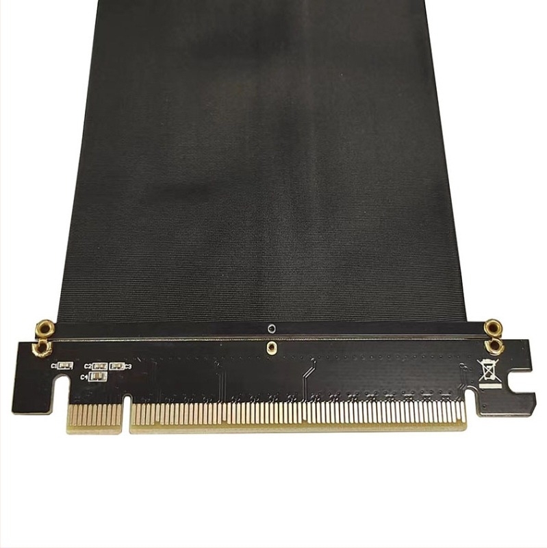 PCIe 3.0 x16 патч кабел за графична карта — 90° ъгъл, медна жица, удължител/адаптер, съвместим с компютърни периферии