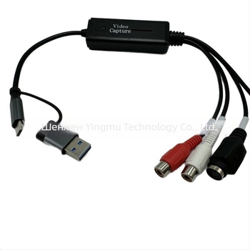AV CVBS/S-Video към USB-C карта за улавяне със USB 2.0 интерфейс, резолюции 640x480@25Hz и 720x576@30Hz