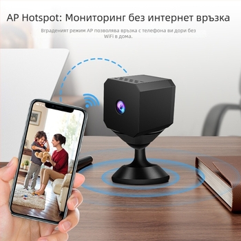 F1 Безжична вътрешна WiFi HD камера с дистанционно наблюдение, съхранение на TF карта, 1 MP