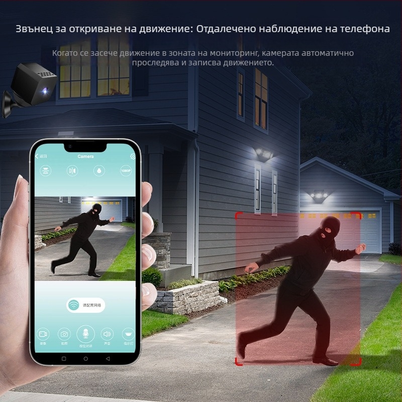 F1 Безжична вътрешна WiFi HD камера с дистанционно наблюдение, съхранение на TF карта, 1 MP