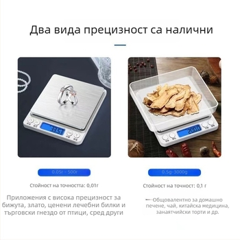 Кухненска цифрова везна, модел i2000, капацитет 500 g–5 kg, броене на грамове, захранване: 2×AAA или USB