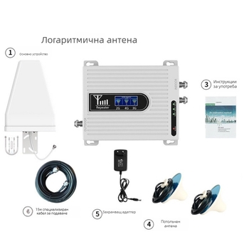 Тридиапазонен мобилен усилвател на сигнала 900/1800/2100 MHz, FDD, обхват 100–1000 м², 4G/5G повторител