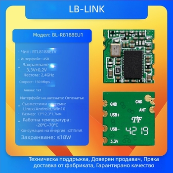 Безжичен Wi-Fi модул за предаване на изображения за проектиране на екрана — марка Must-link b-link, модел BL-R8188EU1 / RTL8188ETV