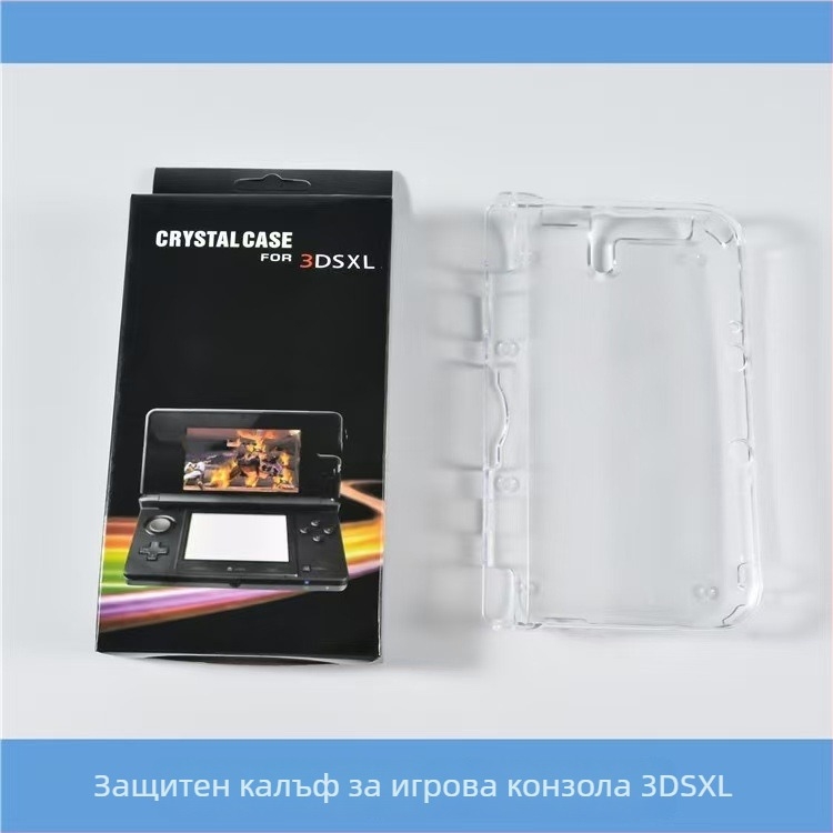 3DS LL защитен калъф – прозрачен PC корпус, инжекционно формован, съвместим с 3DS LL, тегло 0.08