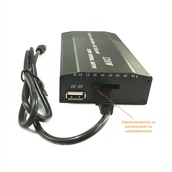 120W двуфункционално зарядно за автомобил и дом с USB порт и 10 адаптера, изход 12–24V