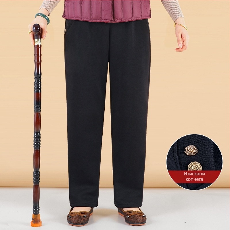 Дамски панталони с свободен силует - японско/корейски стил на отдих, бленд памук-вискоза (50-70% памук, 30-50% вискоза), бродерия, марка Lady of the Tang Dynasty