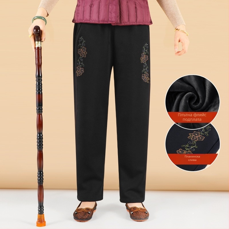 Дамски панталони с свободен силует - японско/корейски стил на отдих, бленд памук-вискоза (50-70% памук, 30-50% вискоза), бродерия, марка Lady of the Tang Dynasty