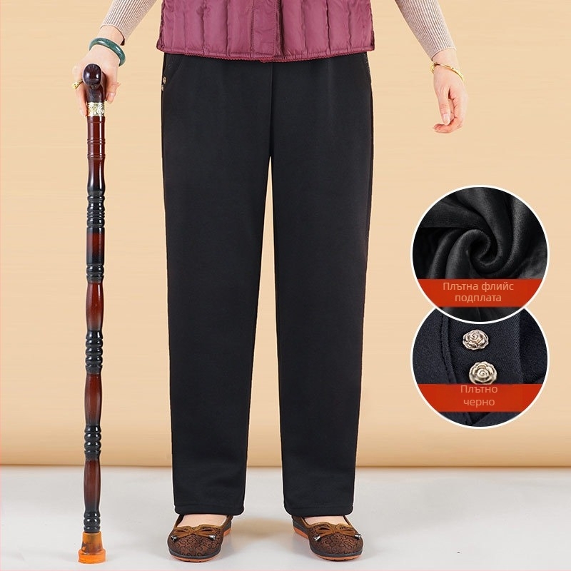 Дамски панталони с свободен силует - японско/корейски стил на отдих, бленд памук-вискоза (50-70% памук, 30-50% вискоза), бродерия, марка Lady of the Tang Dynasty