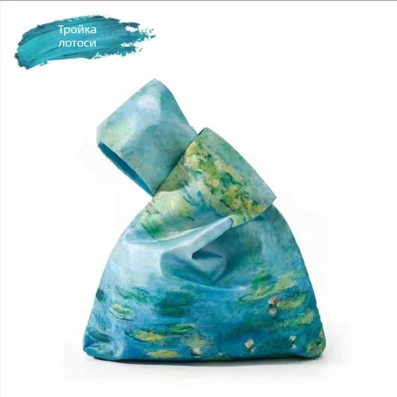 Женска чанта с кръгла форма, Oxford плат, pleated дизайн, подплата памук, открит външен джоб