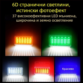 LED странично осветление за камион и ремарке, 12/24V, 8W, IP68, 13.5×10.5 cm