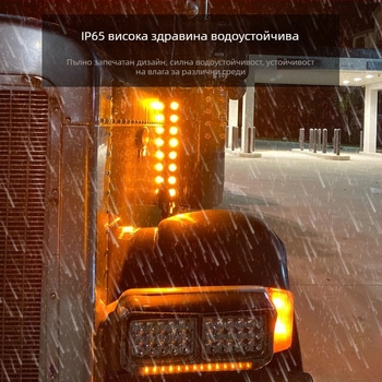 LED кръгла странична светлина за камион - 12V DC, IP65, Резина + ABS + PMMA, модел BD-009Y05ANB-Y