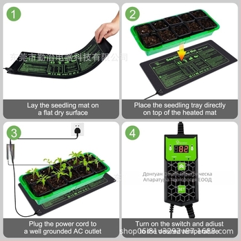 Подложка за отопление на растения с термостат за разсади, водоустойчива, устойчива на студ, огнеустойчива, пластмасова конструкция