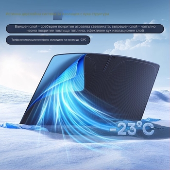 Двупластова слънцезащитна завеса за автомобил, универсално съвместима, телескопично монтиране, термоизолация