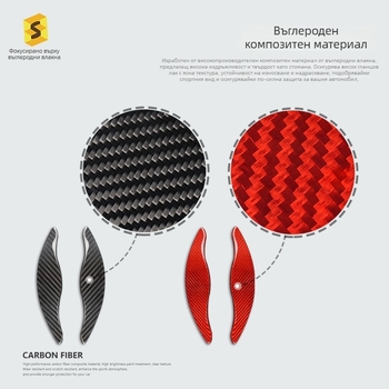 Интериорни лостчета за смяна на скоростите на волана от реален карбон — Salsa Carbon Fiber, за Kia Stinger, код Bp-qy-617