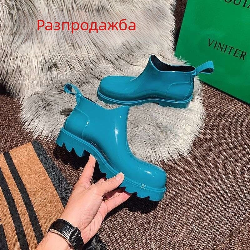 Унисекс ботуши за дъжд над коляното от PVC – дебела подметка, водоустойчиви и противохлъзгащи за есен-зима