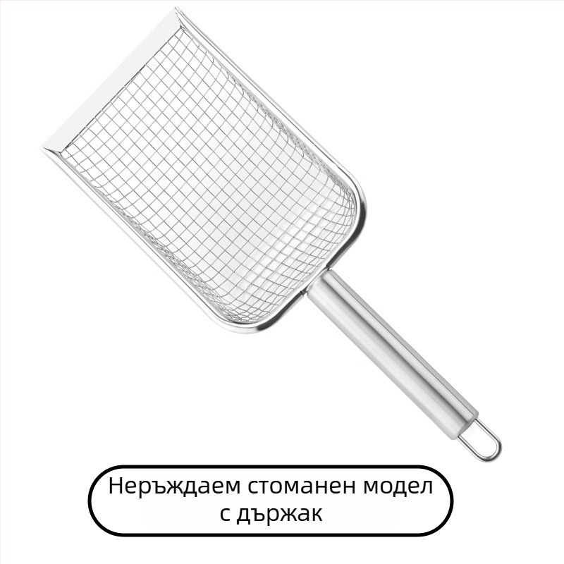 Котешка лопатка за пясък с дръжка — неръждаема стомана, GF марка, възможност за частни марки, не е вносена