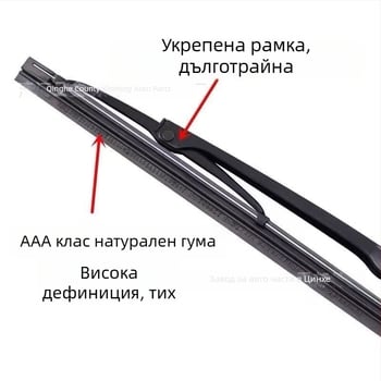 Автомобилна чистачка с U-образна железна конструкция, модел 14-28, съвместима с 99% от U-образни рамена, 90° ъгъл на чистене, 12–24V