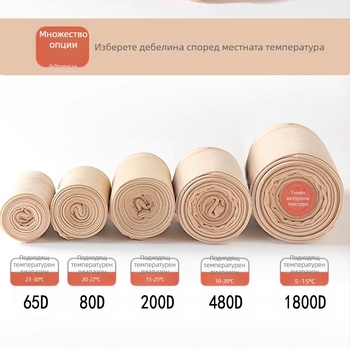 Дамски чорапогащи с нейлонова материя и флис подплата – плътни, едноцветни, повдигащ силует