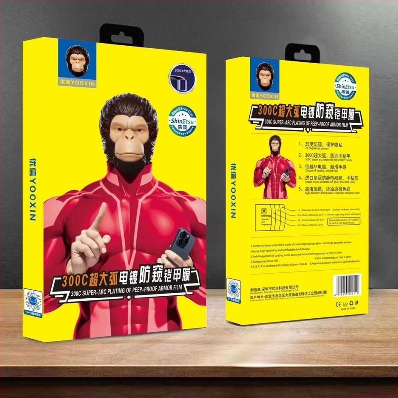 Предно защитно закалено стъкло със 300C извити ръбове за iPhone 16 Pro и 16 Pro Max, HD, прахоустойчиво, антиотпечатък, антишпионски