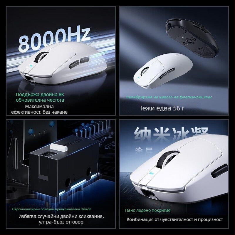 Три-режимна безжична гейминг мишка, Bluetooth, модел A7, 42000dpi