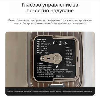 Автомобилен надуваем матрак за задната седалка HM8519 | Екологичен PVC | Автоматично надуване | AI гласово управление | Максимална носимост 300 кг