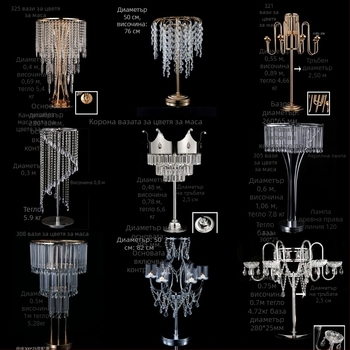 Стойка за цветя за маса за сватба с кристална поставка за цветя и железна цветна колона, с възможност за персонализация