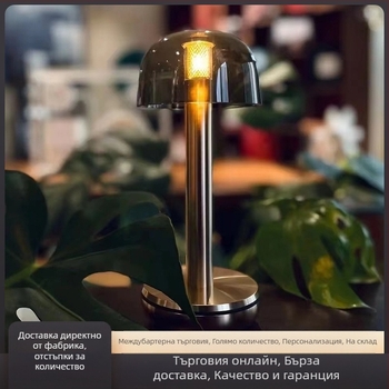 Бар лампа, зареждаща се, с докосване за управление и безжично зареждане; метална конструкция; напрежение до 36V