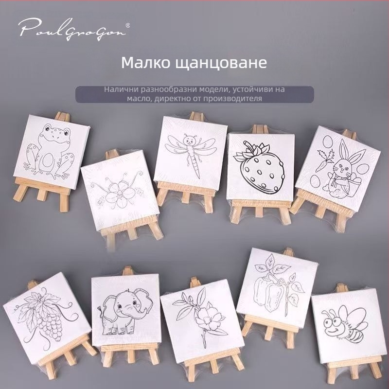 Дървен мольберт за рисуване, настолен трипод, серия малък рамков мольберт, материал бор