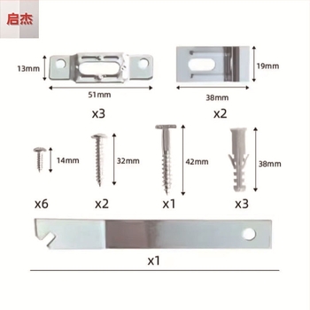 Комплект антикрадба за рамка за снимки със скрит монтаж, метални електроплатирани части, Т-образен винт с разширител, ключ включен, модерен минималистичен стил, за дневна, спалня, баня и външни пространства