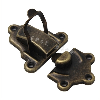 Голяма желязна заключалка за дървени кутии — Polygonum, новокитайски стил, електроплакиране, подходяща за дървени кутии, опаковъчни кутии и кутии за бижута