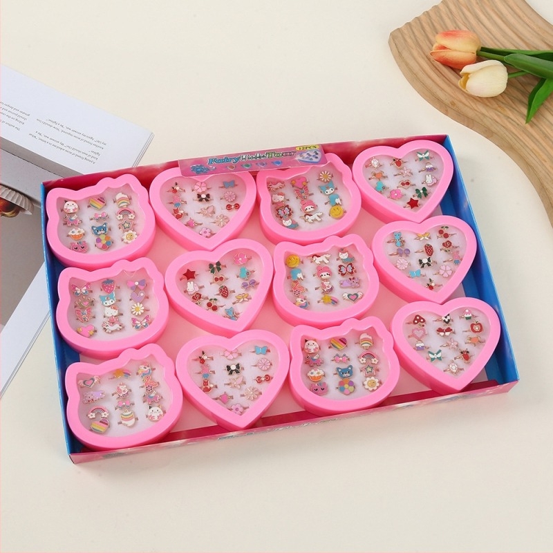 Детски комплект пръстени - 36 части, от желязо, корейски стил, индивидуално опаковани, за деца над 10 години