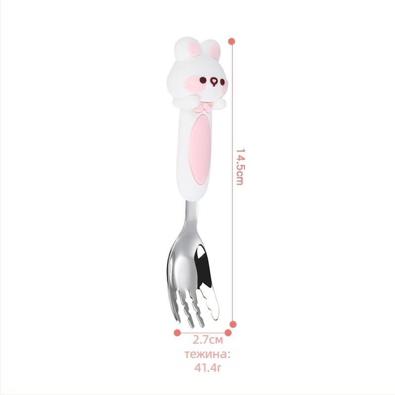 Детска лъжичка от неръждаема стомана 316, карикатурен дизайн, стил свеж и сладък, огледално полирана повърхност