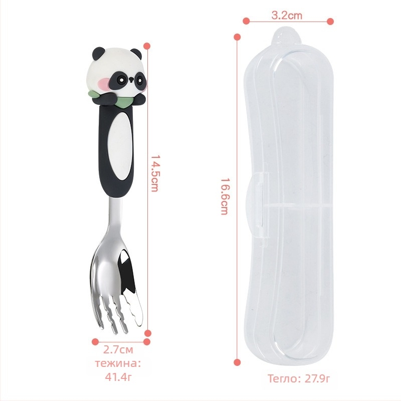 Детска лъжичка от неръждаема стомана 316, карикатурен дизайн, стил свеж и сладък, огледално полирана повърхност