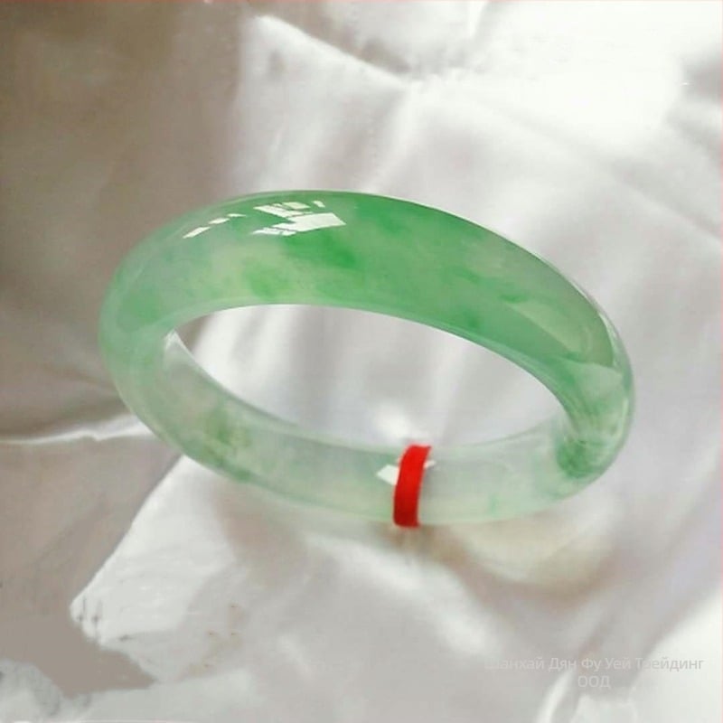 Гривна от нефрит за жени, A-клас, дизайн плаващо цвете, етно стил