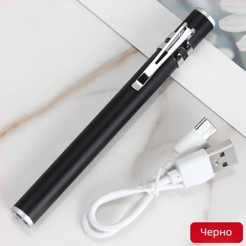 Ръчно медицинско фенерче с двойно осветление и USB зареждане, корпус от неръждаема стомана, модел FA201B-1