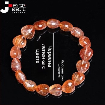 Гривна със сърцевидна форма и дизайн с цветя от смола, полирана повърхност; марка Jinyao, комплект от 17 броя, антиумора