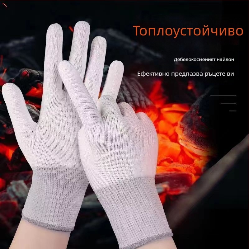 BBQ ръкавици – найлонови, повторна употреба, термоустойчива изолация, защита от пръски мазнини за въгленово барбекю