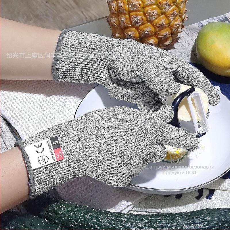 Runfeng ръкавици за защита от порязвания, 13-гейдж, ниво 5, издръжливи и дишащи, хранително-годни за кухня HPPE/стъкловлакно/спандекс