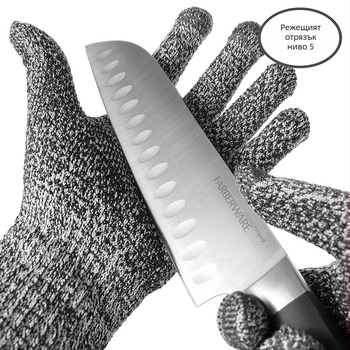 Ръкавици за защита срещу прорязване – ниво 5, HPPE-базирани, с противохлъзгащо покритие, за градинарство, клане и обработка на риба